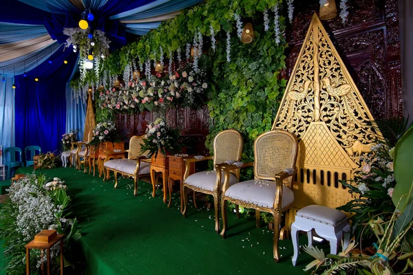 Wedding Decorations Wedding Backdrop Flowers Indonesian Wedding Decorations — Stockfoto