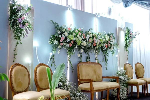 Wedding Decorations Wedding Backdrop Flowers Indonesian Wedding Decorations — 图库照片