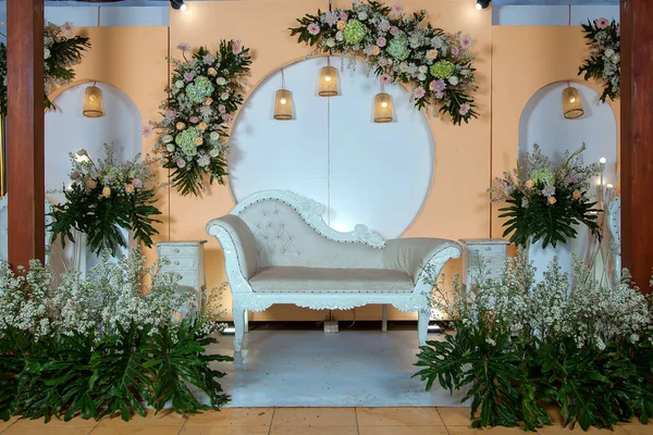 Wedding Decorations Wedding Backdrop Flowers Indonesian Wedding Decorations — Stockfoto