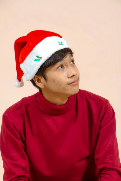 Young Asian Men Using Celebrating Christmas — Stock Photo, Image