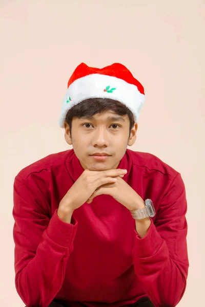 Young Asian Men Using Celebrating Christmas — Stock fotografie