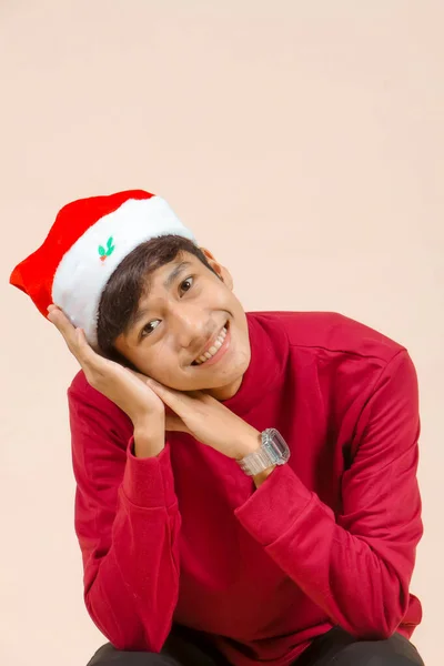 Young Asian Men Using Celebrating Christmas — Photo