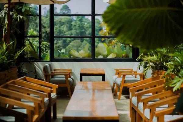 Minimalist Style Cafe Interior Cafe Chairs Tables — Zdjęcie stockowe