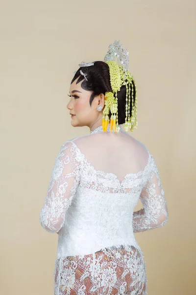 Beautiful Model Wearing Javanese Indonesian Wedding Dress — Stock Photo, Image