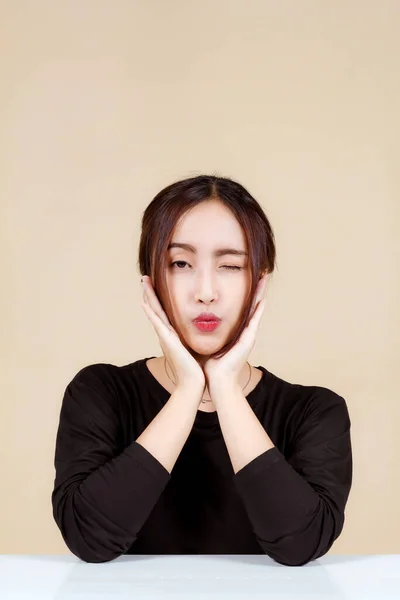 Beautiful Young Asian Woman Fresh Clean Skin Facial Care Facial — Stock Photo, Image