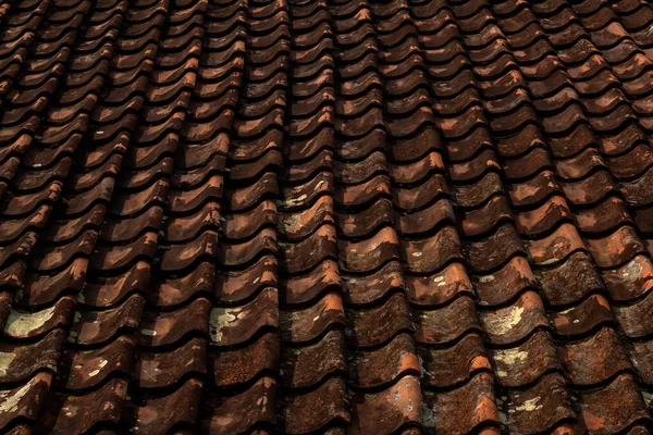 Close Photo Roof Tiles Background Tile Texture — Fotografia de Stock