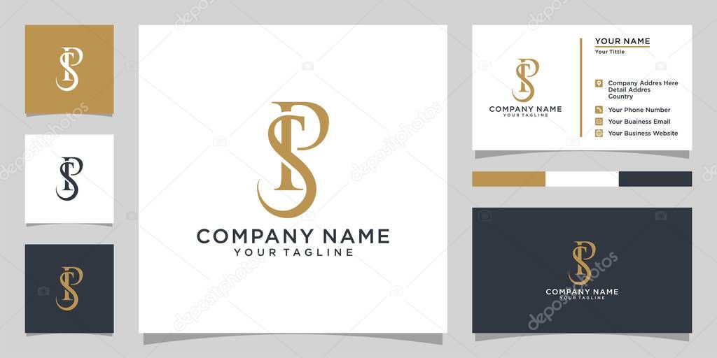 PS or SP letter logo design vector.