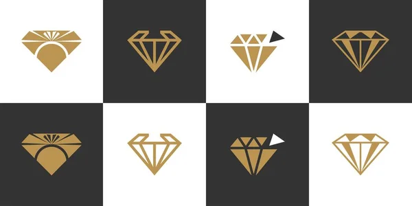 Set Creative Diamond Concept Logo Vector Design — Stock Vector