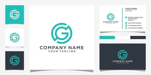 Initial Letter Logo Design Concept Business Card Design — Vetor de Stock