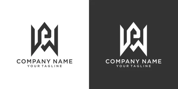 Initial Letter Logo Design Vector Black White Background — Stock Vector