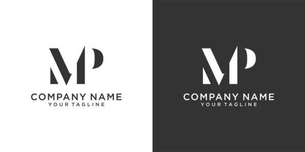 Letter Logo Design Template Vector Black White Background — Vettoriale Stock