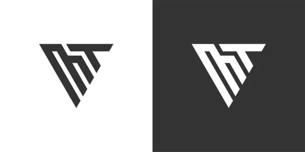 Initial Letter Logo Design Vector Black White Background — Stok Vektör