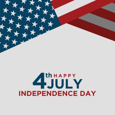 Happy 4th july holiday in the US. American independence day greeting card vector illustration
