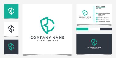 BC or CB letter logo design vector with business card design.