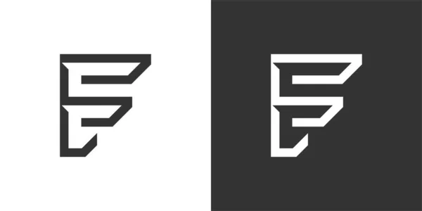 Initial Letter Logo Design Template Vector Black White Background — ストックベクタ