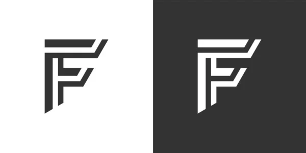 Initial Letter Logo Design Template Vector Black White Background — Vetor de Stock