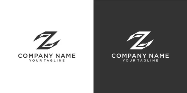 Letter Monogram Logo Design Vector Black White Background — Stock Vector