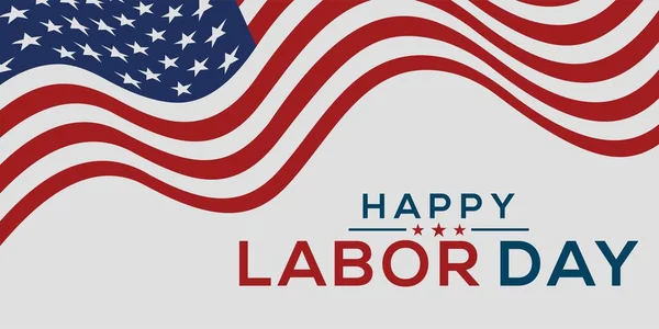 Happy Labor Day Vector Greeting Card Invitation Card Illustration American — Vetor de Stock