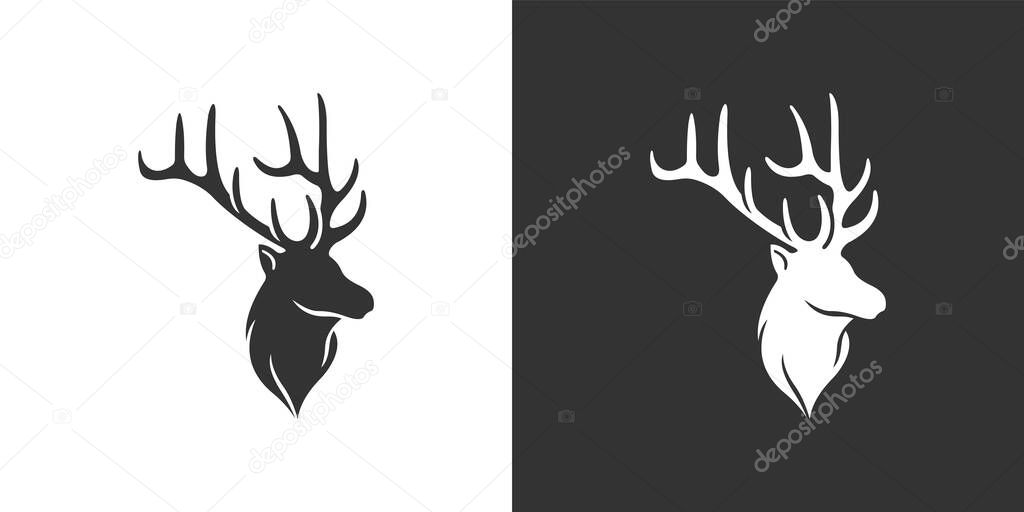 Deer head logo template vector icon illustration design