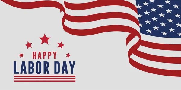 Happy Labor Day Vector Greeting Card Invitation Card Illustration American — Image vectorielle