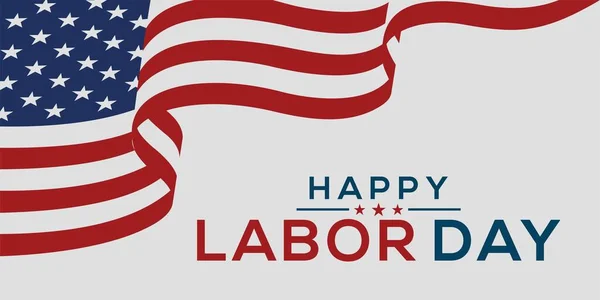 Happy Labor Day Vector Greeting Card Invitation Card Illustration American — Vetor de Stock