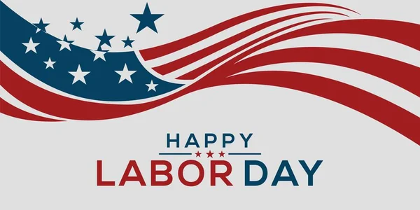 Happy Labor Day Vector Greeting Card Invitation Card Illustration American — Vetor de Stock