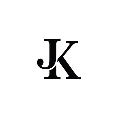JK or KJ initial letter logo design vector.