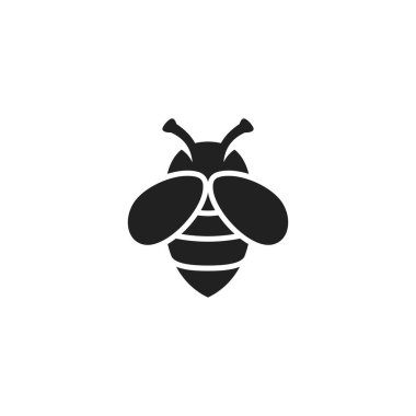 Vector cartoon illustration of a bee flying. Bee icon. Bee logo