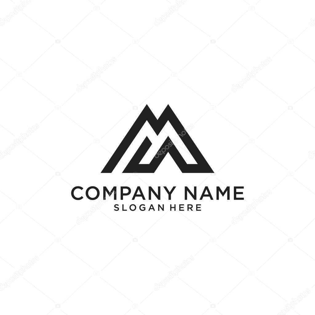 MM or M initial letter logo design vector.