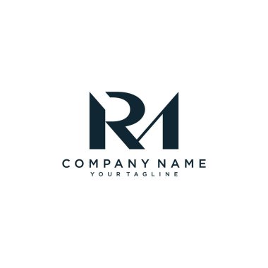 RM or MR initial letter logo design vector.