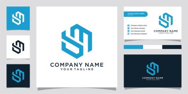 Initial BM or MB letter logo design vector template with business card.