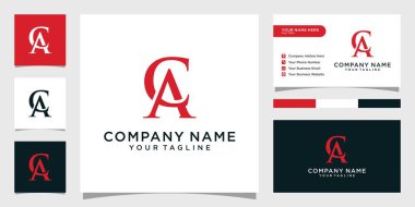 CA or AC letter logo design vector with business card design.