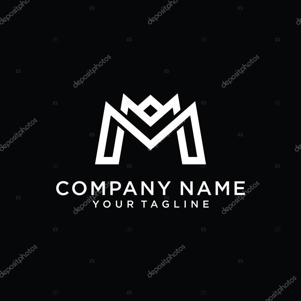 M or MM initial letter logo design vector.