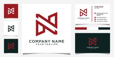 Initial letter N monogram logo design vector with business card.
