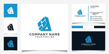 SD or DS initial letter logo design concept with business card design.