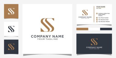 SS or S initial letter logo design vector with business card design.