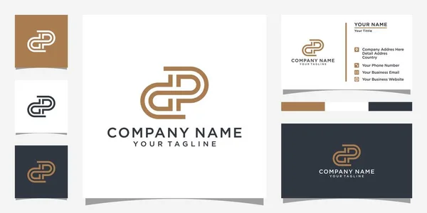 Letter Logo Design Template Vector Business Card Design — Archivo Imágenes Vectoriales