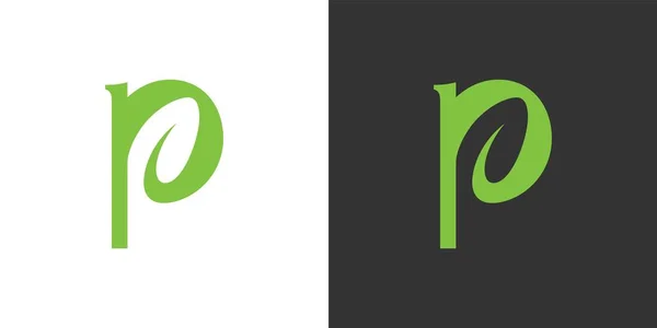 Initial Letter Leaf Luxury Logo Green Leaf Logo Template Vector — Stockvector