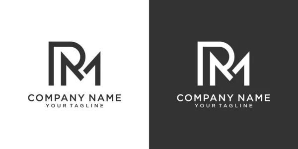 Initial Letter Logo Design Vector Black White Background — Vettoriale Stock