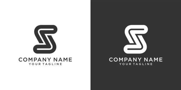 Initial Letter Logo Design Vector Black White Background — ストックベクタ