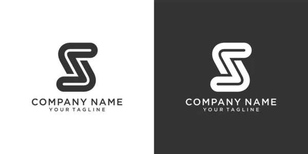 Initial Letter Logo Design Vector Black White Background — Stockový vektor