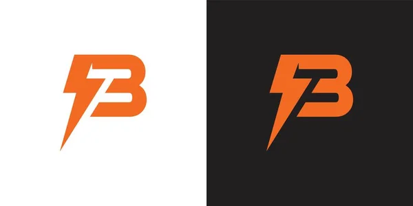 Initial Letter Lightning Bolt Logo Vector Design Black White Background — Stockvector