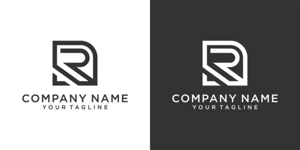 Initial Letter Logo Design Concept Black White Background — Vetor de Stock