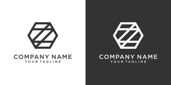 Letter Monogram Logo Design Vector Black White Background — Vettoriale Stock