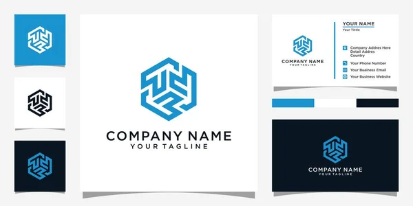 Letter Logo Design Template Vector Business Card Design — Vetor de Stock