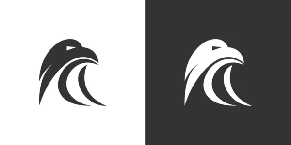 Falcon Logo Template Icon Vector Illustration Design Black White Background — Stock Vector