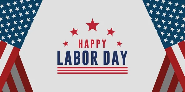 Happy Labor Day Vector Greeting Card Invitation Card Illustration American — Vetor de Stock