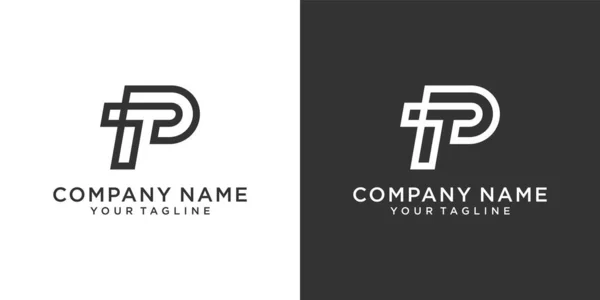Letter Logo Design Template Vector Black White Background — Stock Vector