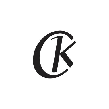 CK or KC initial letter logo design vector.