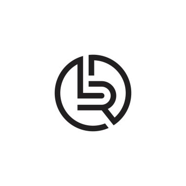 LR or RL initial letter logo design vector.